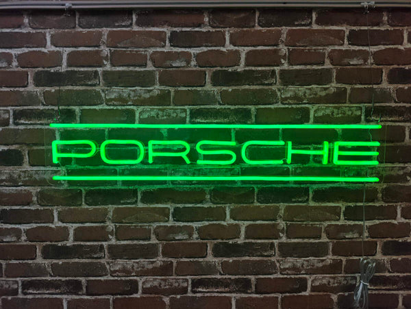 Porsche neon sign functioning