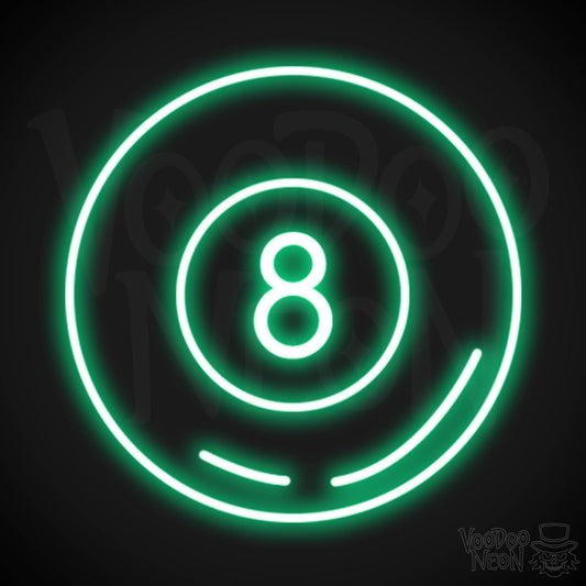 Magic 8 Ball Neon Sign - Neon Magic 8 Ball Sign - Wall Art - Color Green