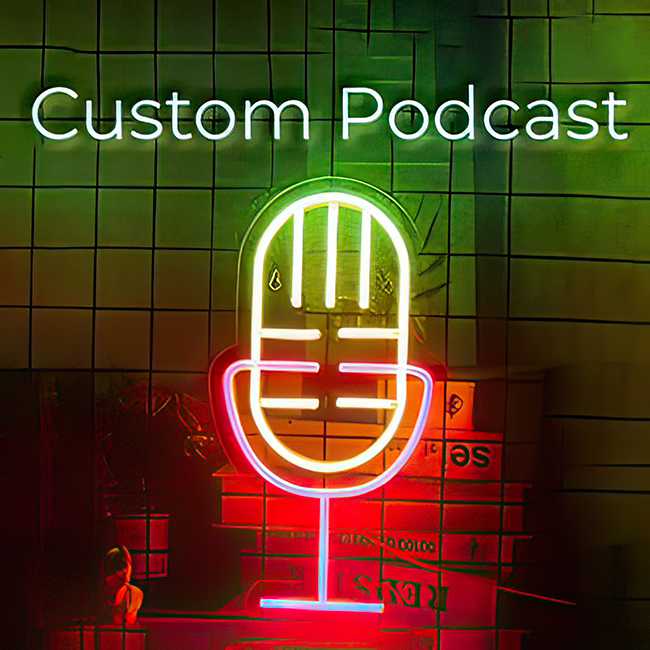 Custom neon podcast sign for youtube and podcast channels