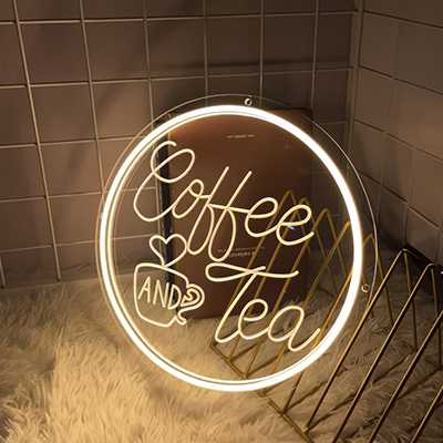 Coffee and tea neon sign