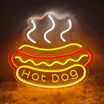 A hot dog neon sign design for a restaurant