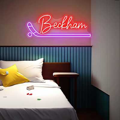 Beckham neon name sign for a kids bedroom wall - neon sign idea
