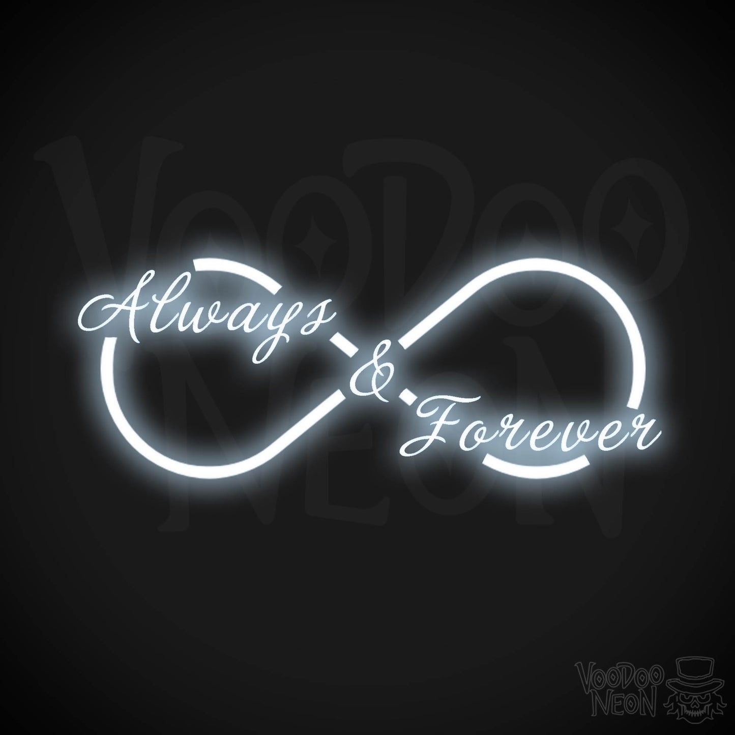 Always & Forever Neon Sign - Neon Always & Forever Sign - LED Wall Art - Color Cool White