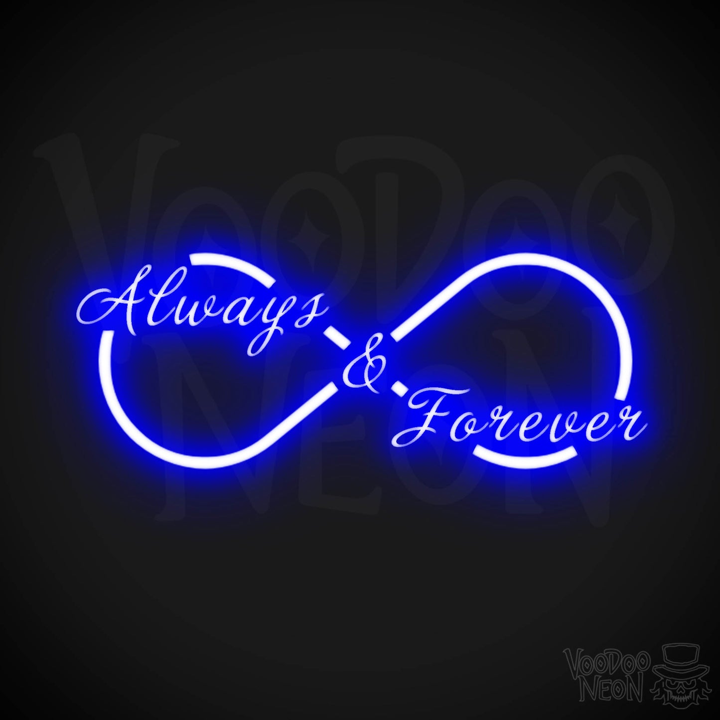 Always & Forever Neon Sign - Neon Always & Forever Sign - LED Wall Art - Color Dark Blue