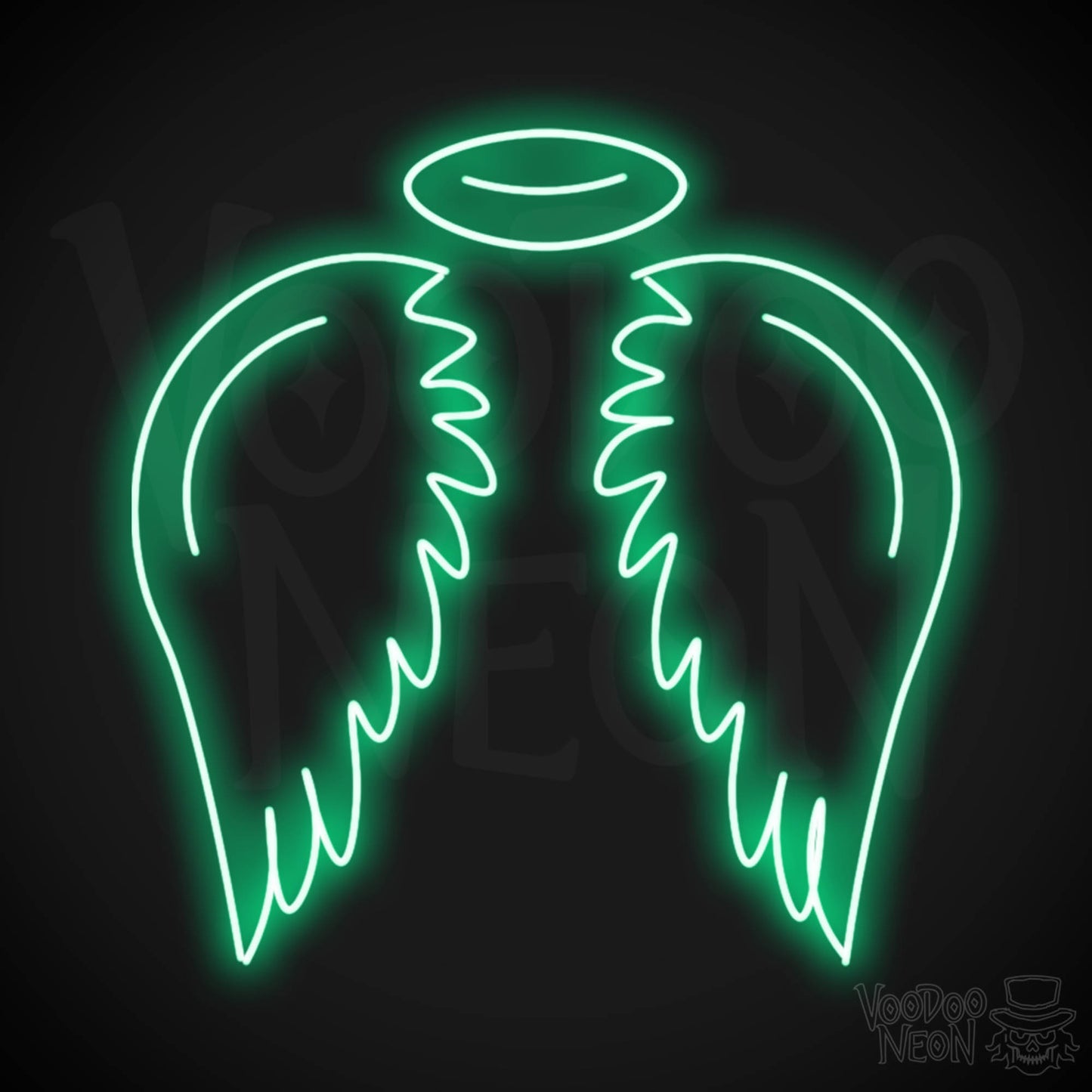 Angel Wings Wall Art - Angel Wings LED Sign - LED Neon Angel - Color Green