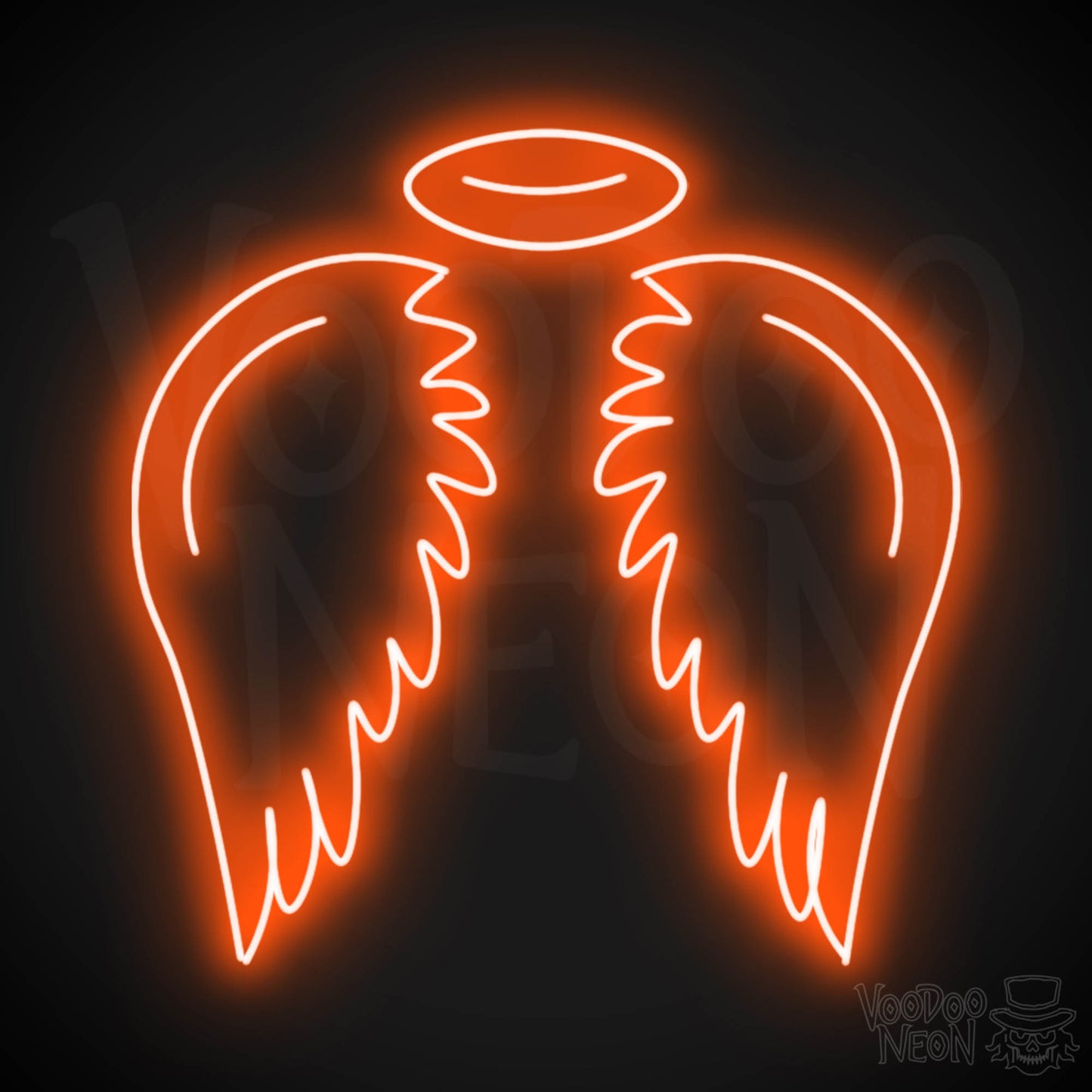 Angel Wings Wall Art - Angel Wings LED Sign - LED Neon Angel - Color Orange