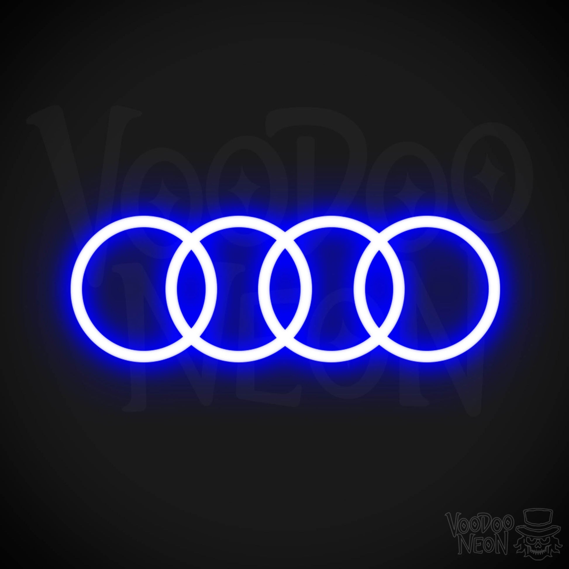 Audi Neon Sign - Neon Audi Sign - Audi Decor - Neon Audi Logo - Color Dark Blue