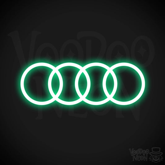 Audi Neon Sign - Neon Audi Sign - Audi Decor - Neon Audi Logo - Color Green