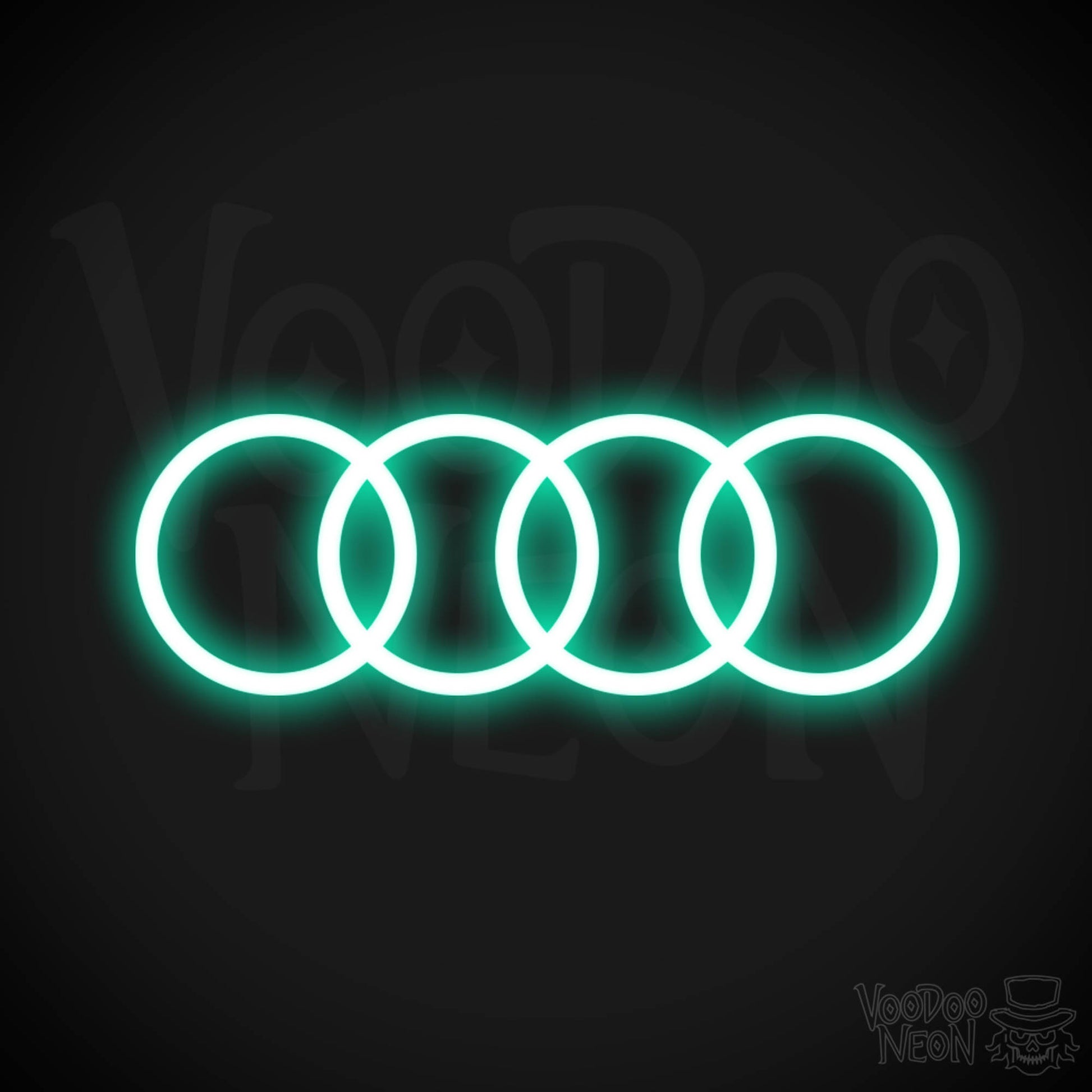 Audi Neon Sign - Neon Audi Sign - Audi Decor - Neon Audi Logo - Color Light Green