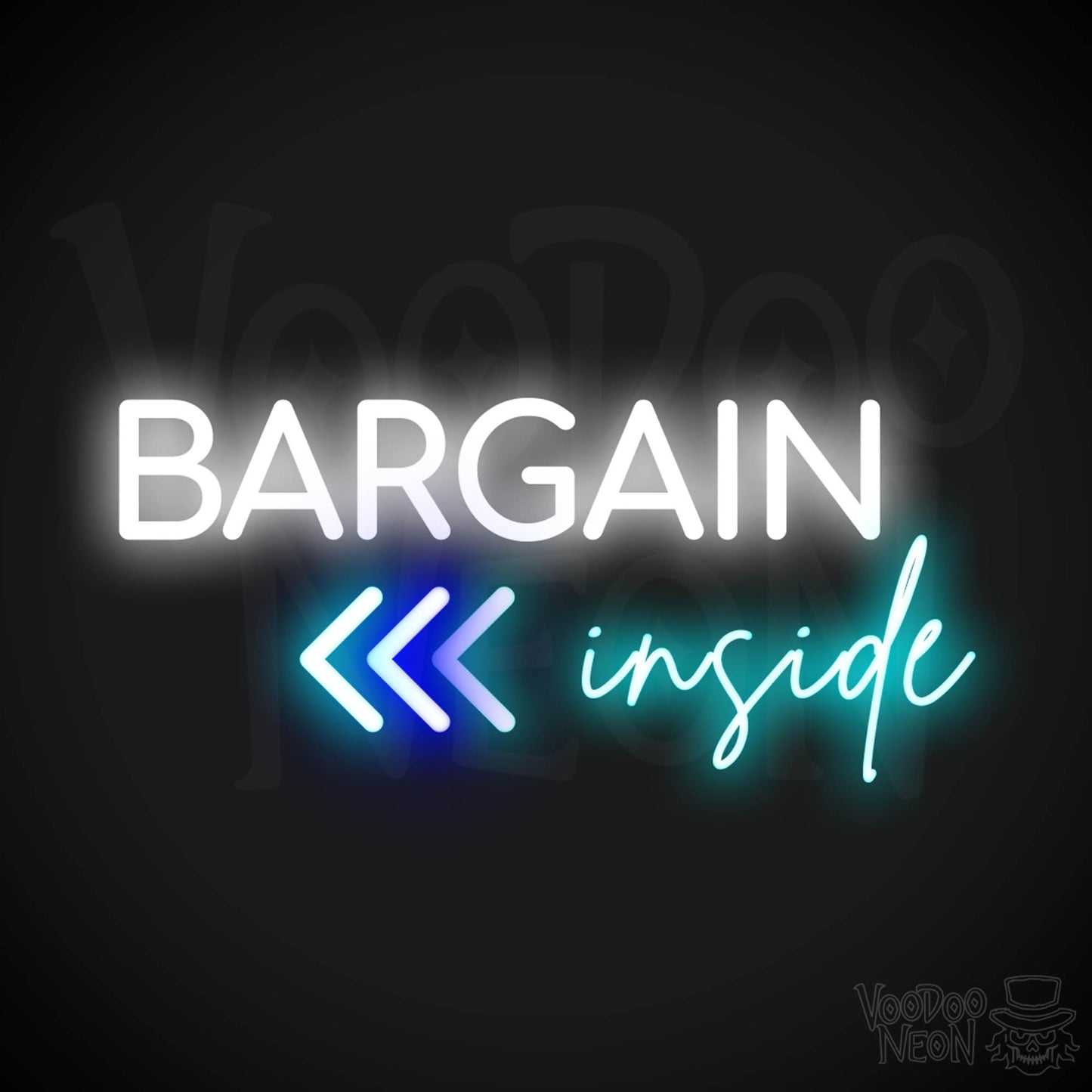 Bargains Inside Neon Sign - Neon Bargains Inside Shop Sign - Color Multi-Color