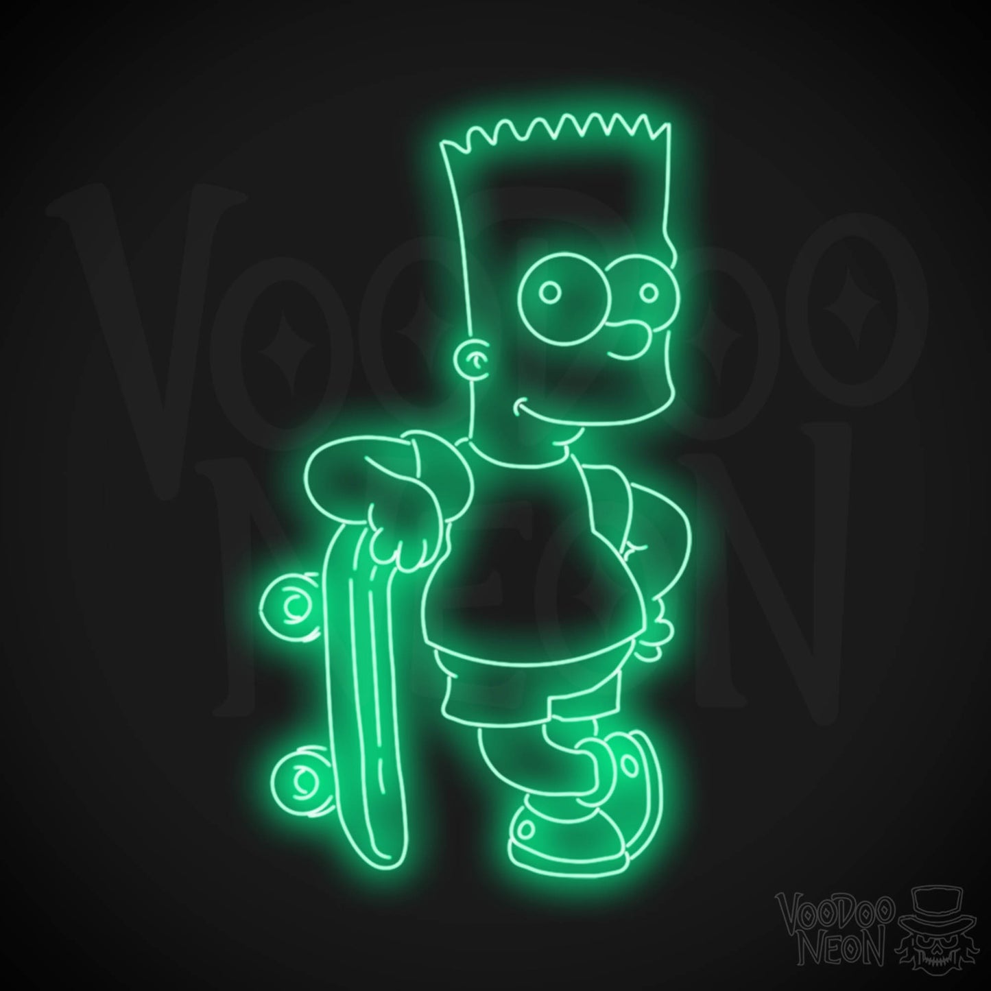 Bart Simpson Neon Sign - Bart Simpson LED Wall Art - Color Green