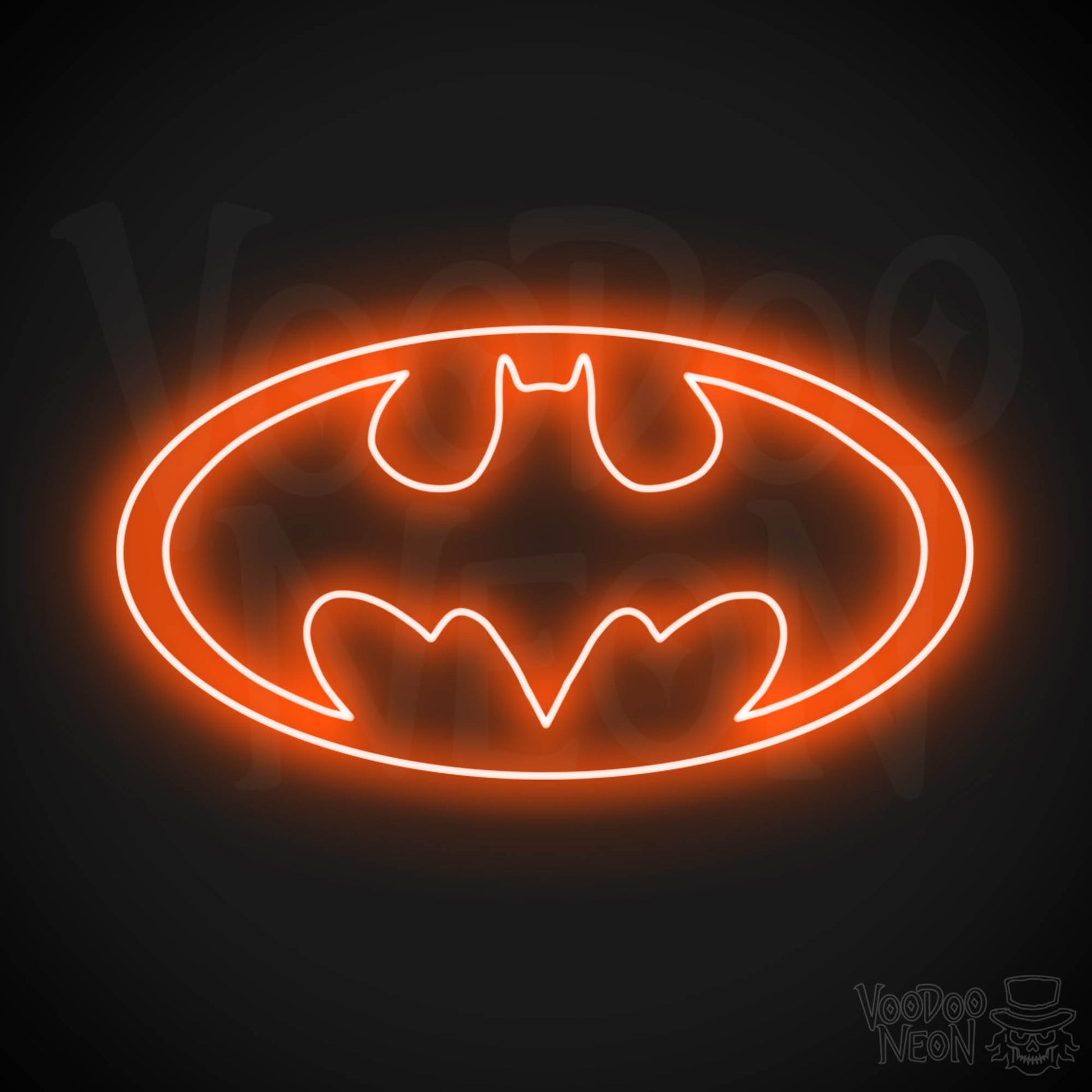 Batman Neon Sign - Batman Sign - Batman Light - Batman Symbol Wall Art - LED Sign - Color Orange