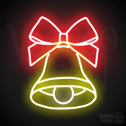 Bell Neon Sign - Neon Bell Sign - Xmas Bell Wall Art - Color Multi-Color