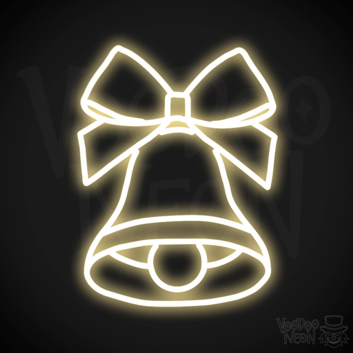 Bell Neon Sign - Neon Bell Sign - Xmas Bell Wall Art - Color Warm White