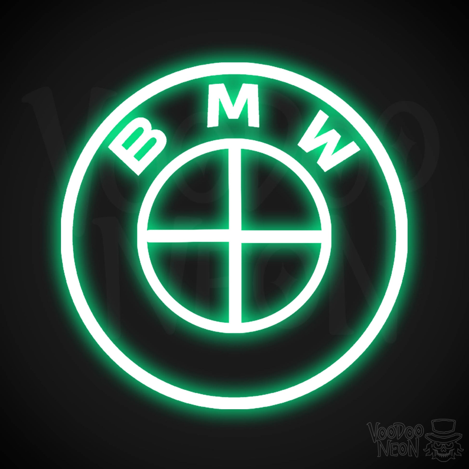 BMW Neon Sign - Neon BMW Sign - BMW Decor - BMW Logo - Color Green