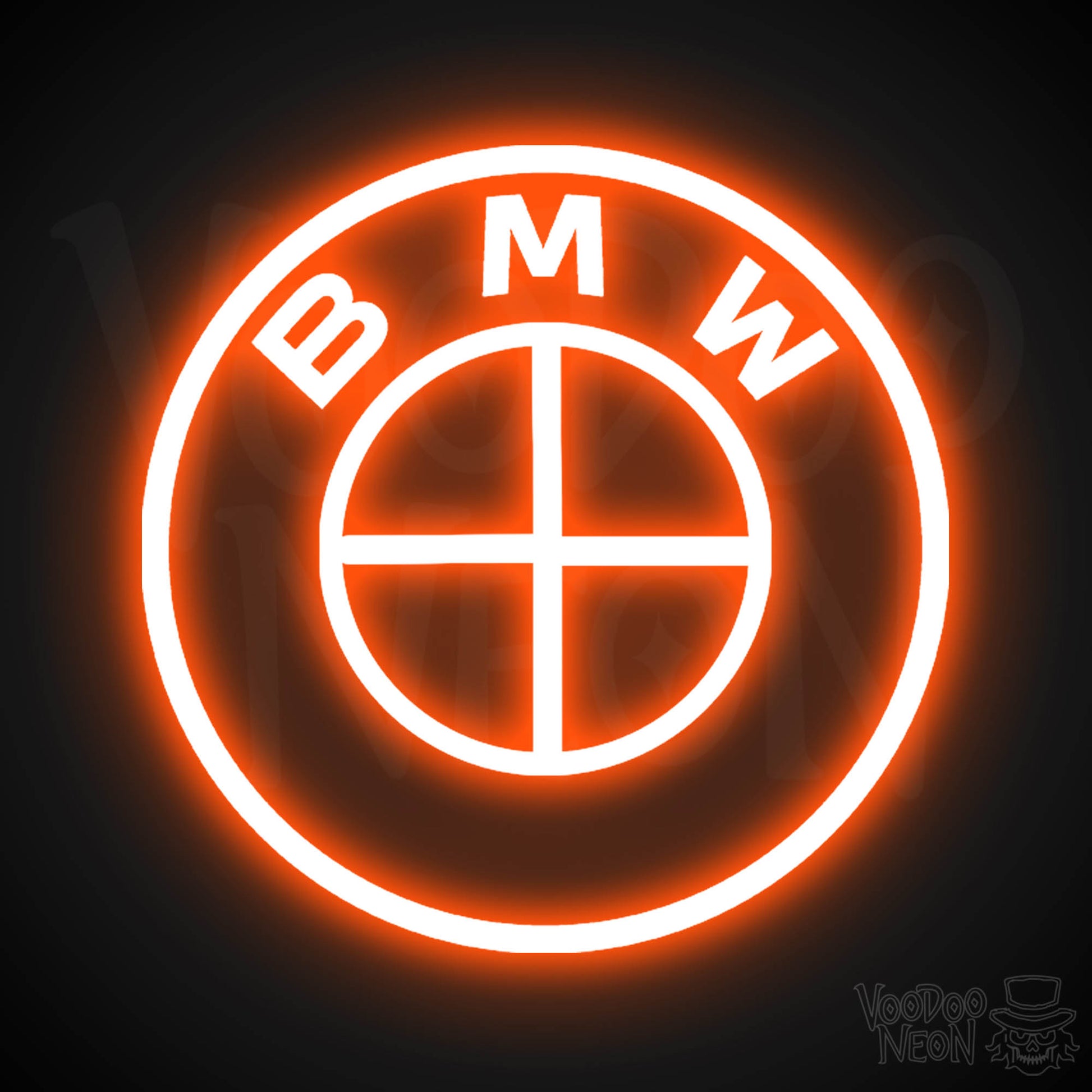 BMW Neon Sign - Neon BMW Sign - BMW Decor - BMW Logo - Color Orange