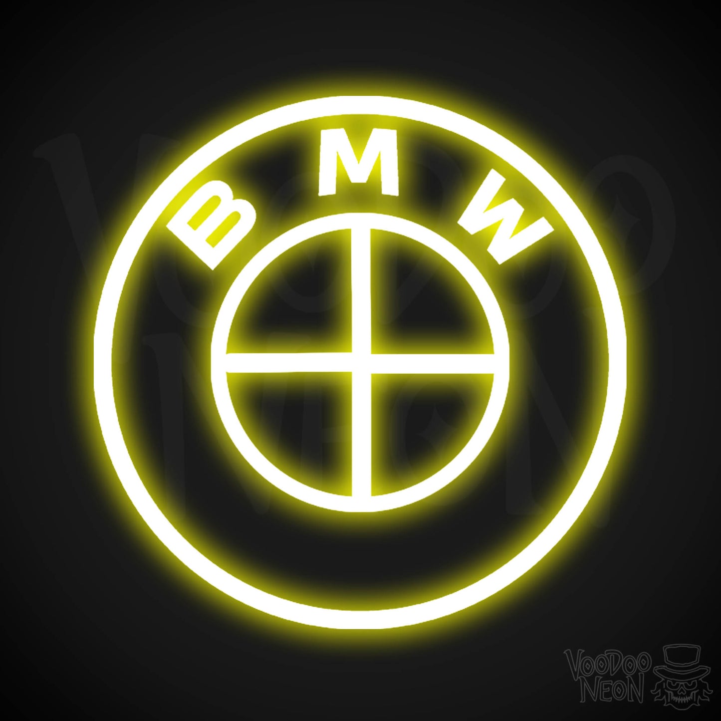 BMW Neon Sign - Neon BMW Sign - BMW Decor - BMW Logo - Color Yellow