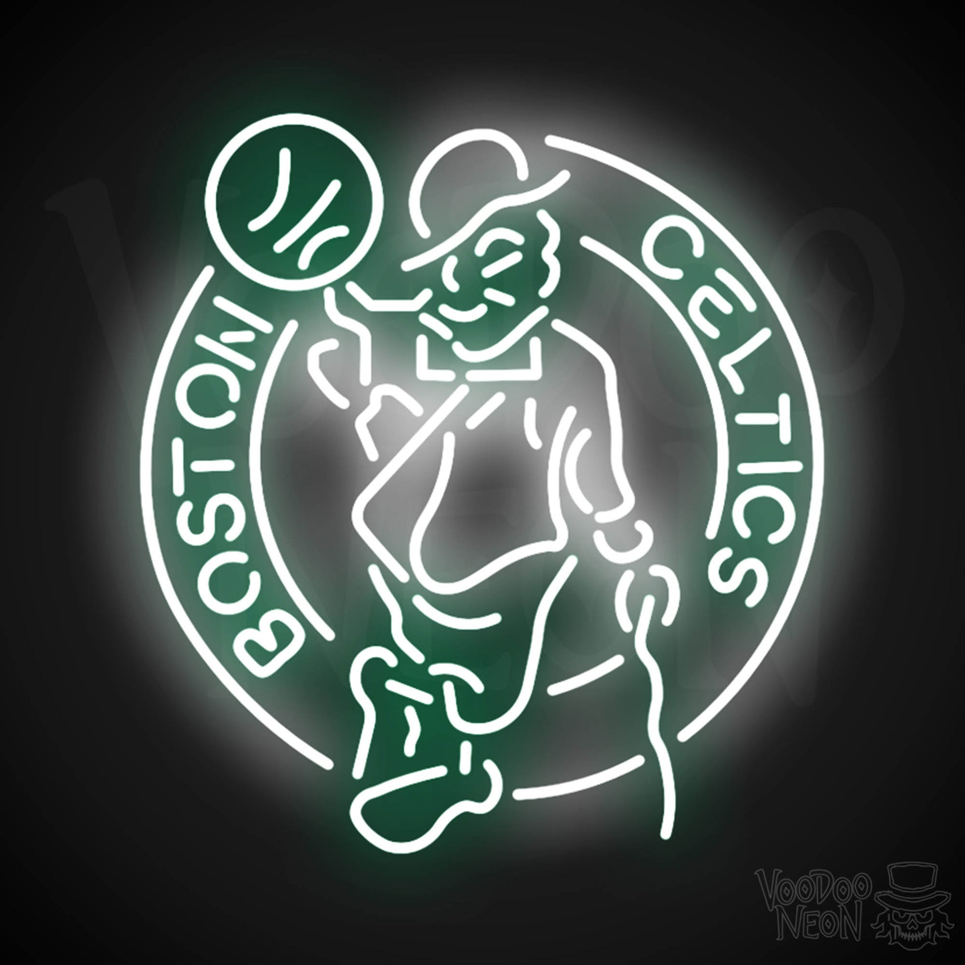 Boston Celtics Neon Sign - Boston Celtics Sign - Neon Celtics Logo Wall Art - Color Multi-Color