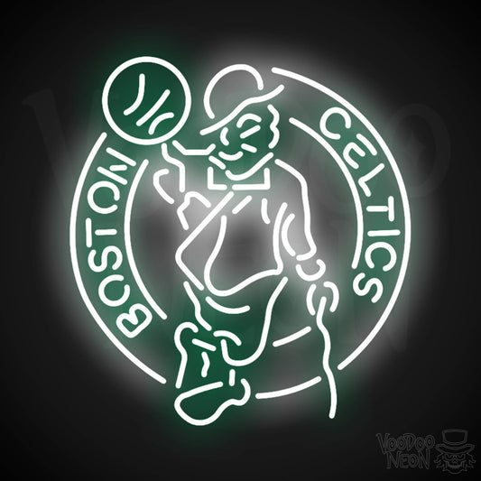 Boston Celtics Neon Sign - Boston Celtics Sign - Neon Celtics Logo Wall Art - Color Multi-Color