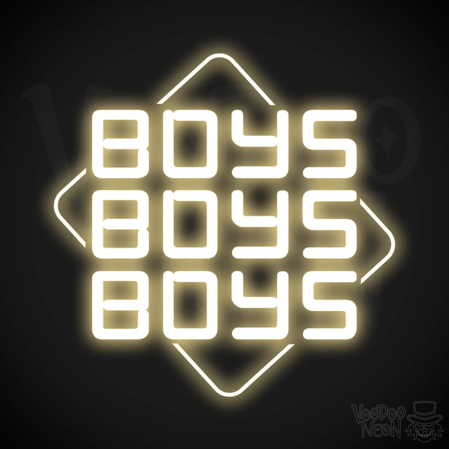 Boys Boys Boys Neon Sign - Neon Boys Boys Boys Sign - Neon Wall Art - Color Warm White