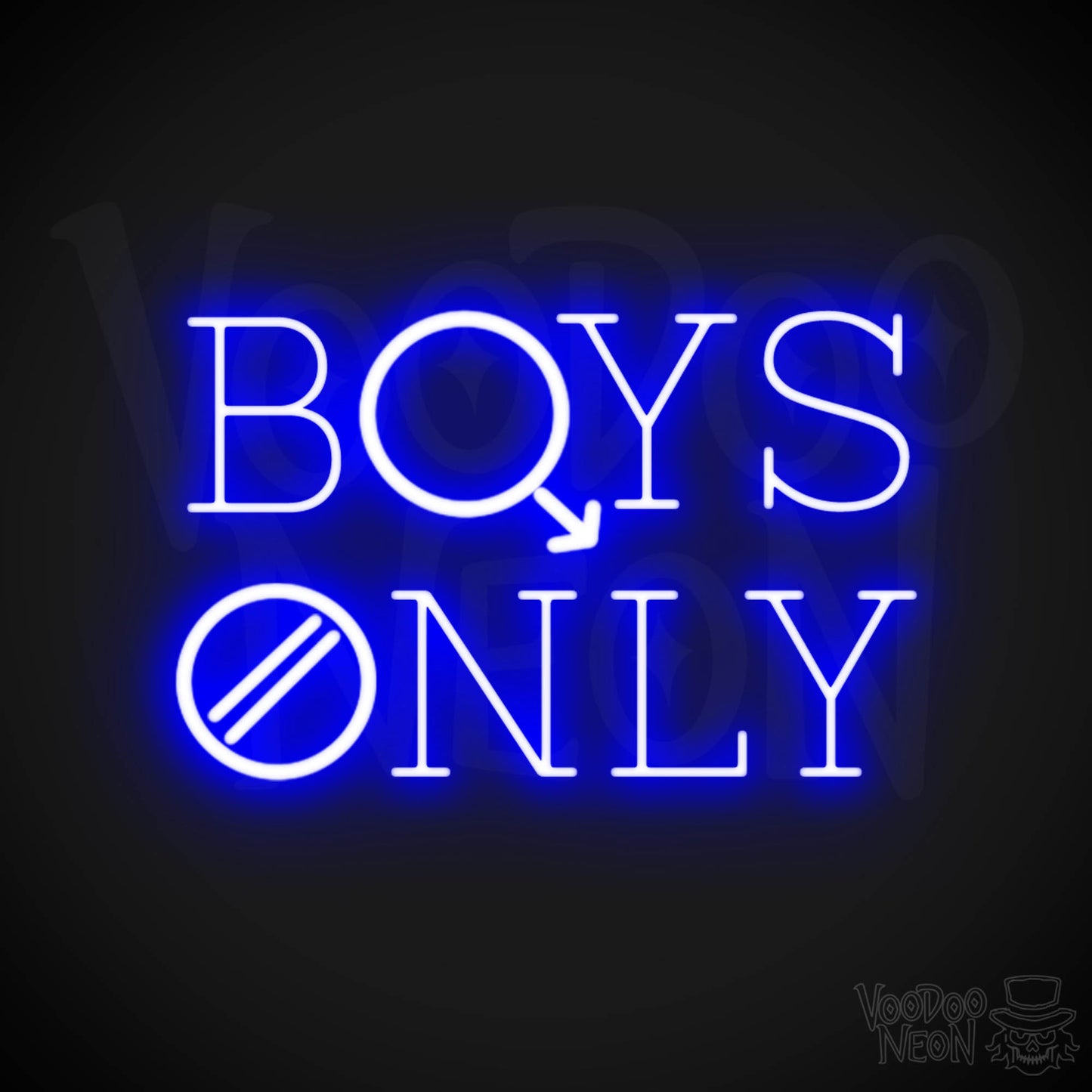 Boys Only Neon Sign - Boys Only Sign - LED Lights - Color Dark Blue