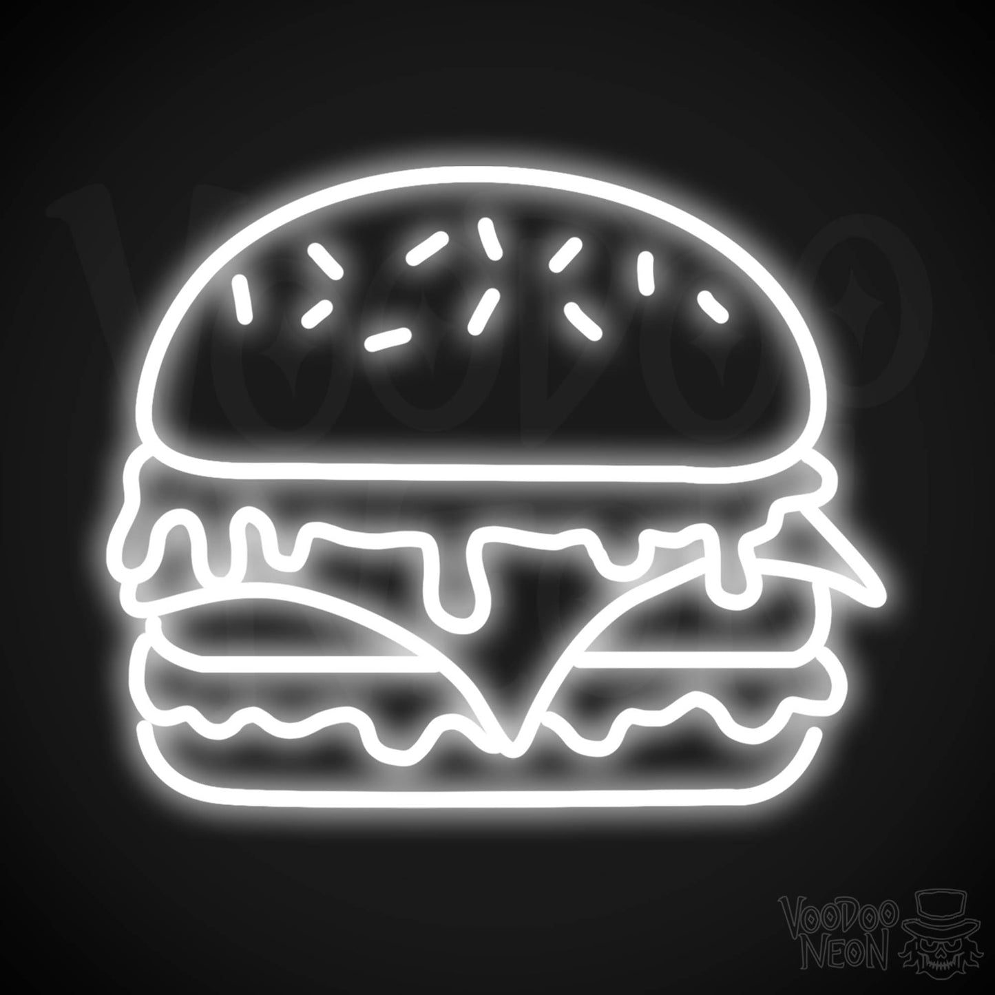 Burger 4 LED Neon - White
