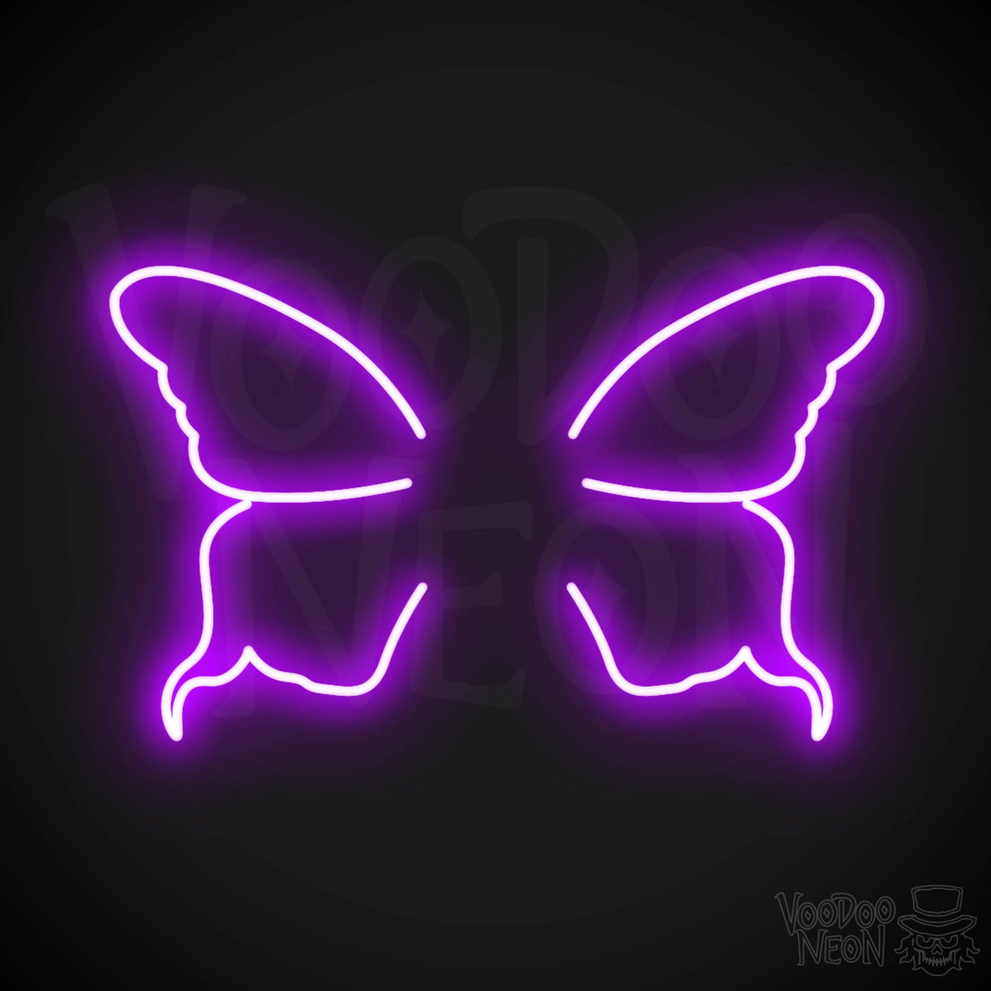 Butterfly Wings Neon Sign - Neon Butterfly Wings Sign - LED Art Work - Color Purple