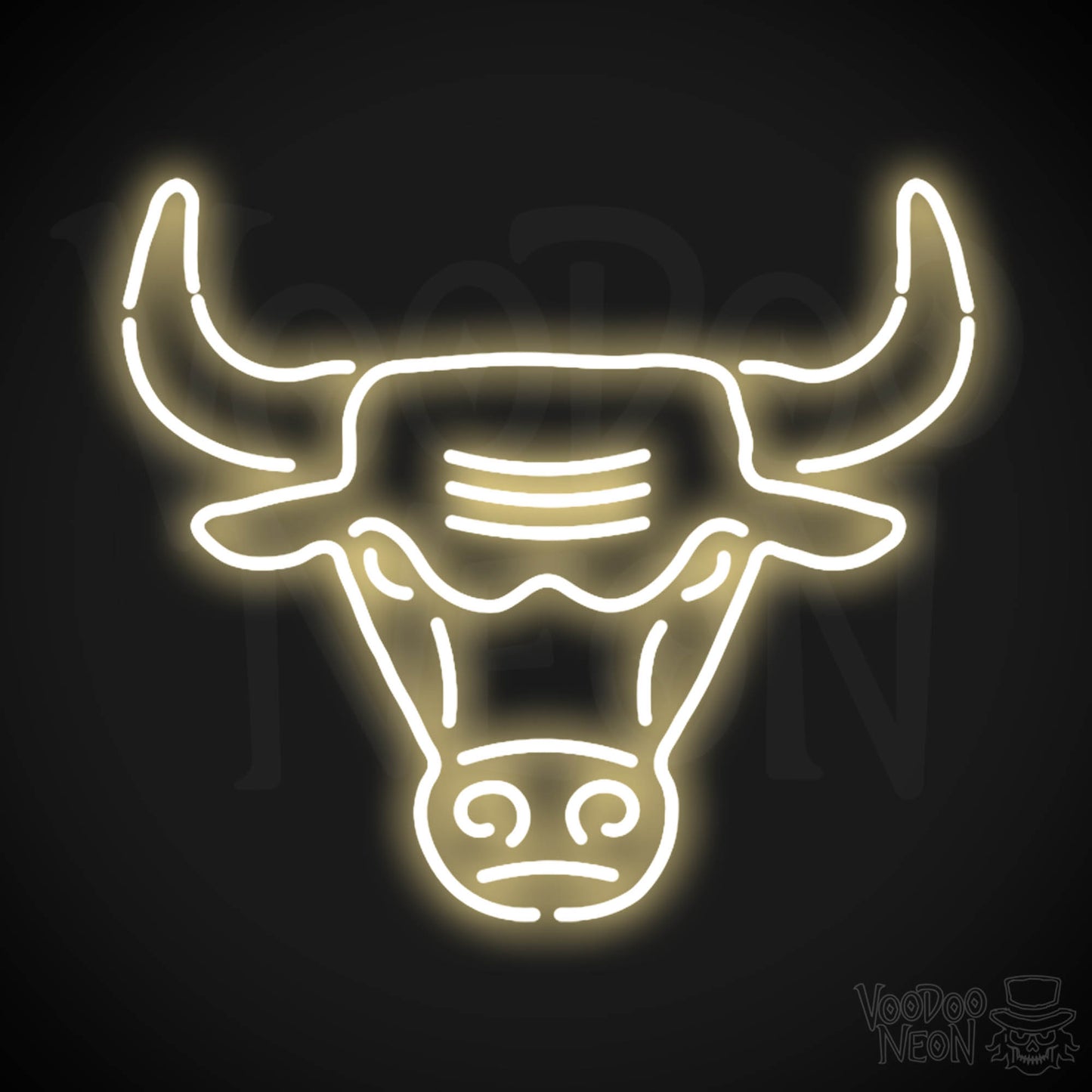 Chicago Bulls Neon Sign - Chicago Bulls Sign - Neon Bulls Logo Wall Art - Color Warm White