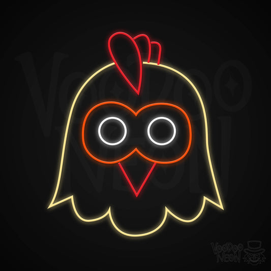 Funny Chicken Neon Sign - Multi-Color - Blackwall