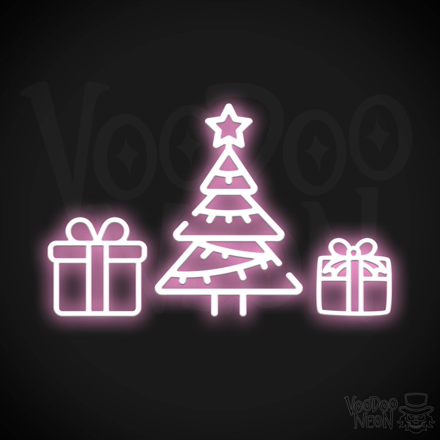 Neon Christmas Tree - Neon Christmas Tree Wall Art - Christmas Tree Neon Sign - Color Light Pink