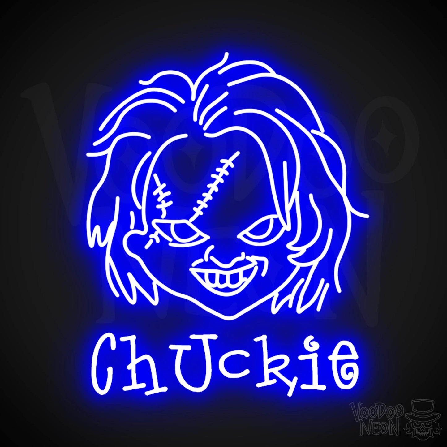 Chuckie Neon Sign - Neon Chuckie Sign - LED Wall Art - Color Dark Blue