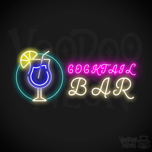 Cocktail Bar Neon Sign - Neon Cocktail Bar Sign - Neon Cocktail Sign - Color Multi-Color