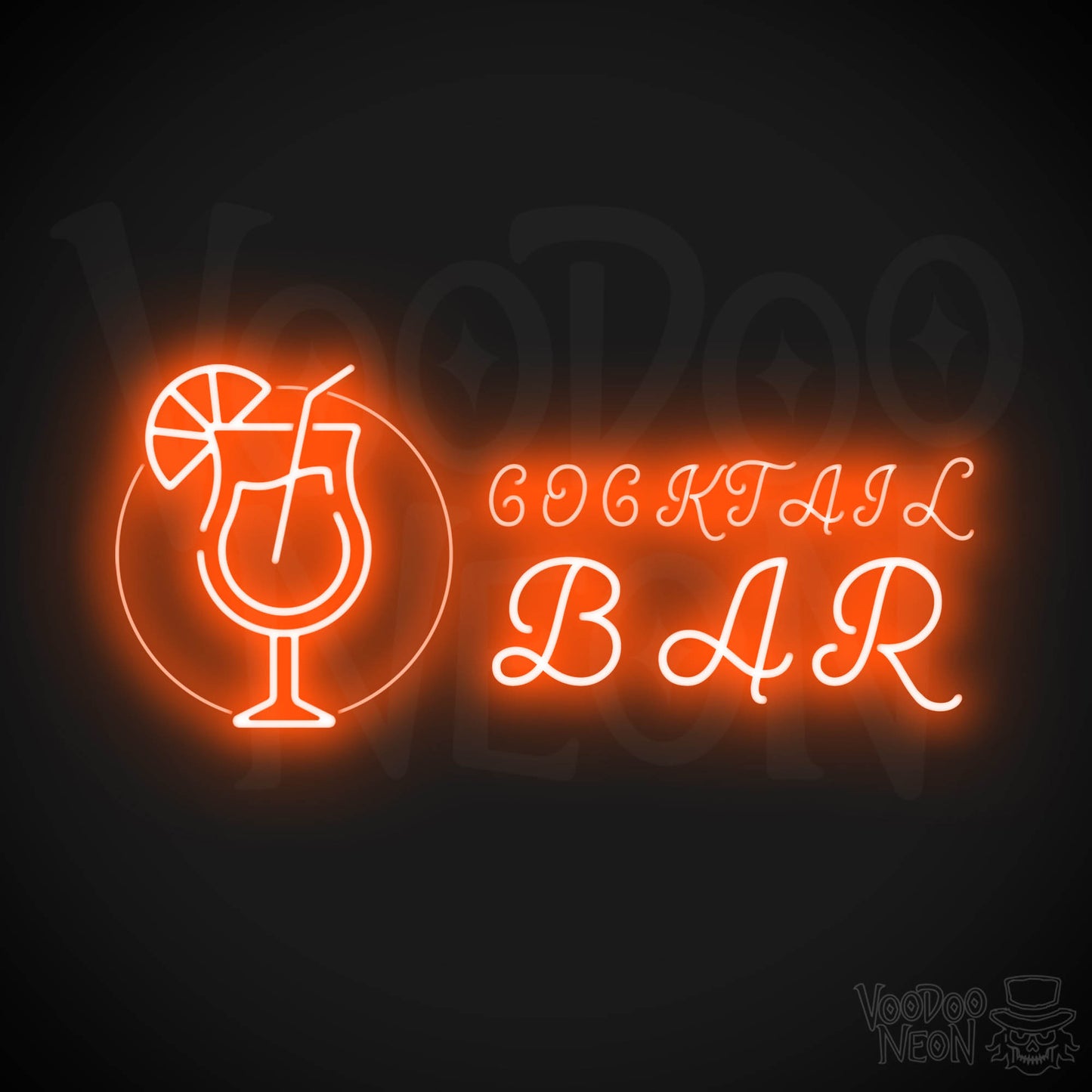 Cocktail Bar Neon Sign - Neon Cocktail Bar Sign - Neon Cocktail Sign - Color Orange