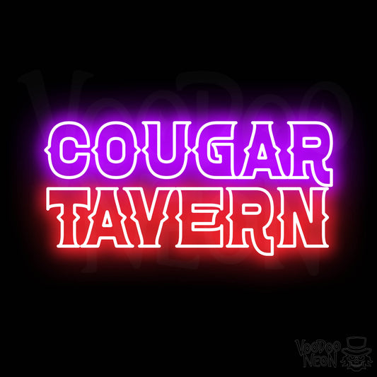 Cougar Tavern Neon Sign - Multi-Color