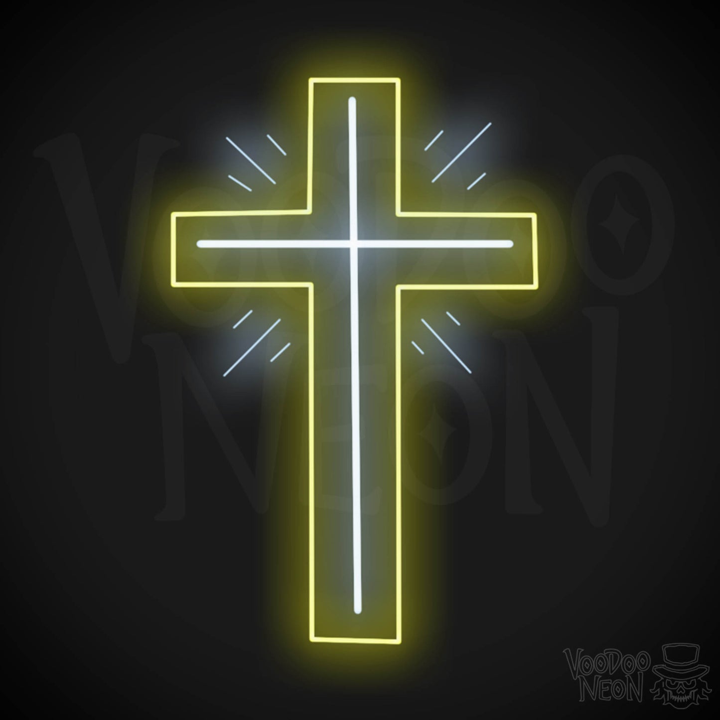 Neon Cross Sign - Neon Cross Wall Art - Cross Neon Sign - Color Multi-Color