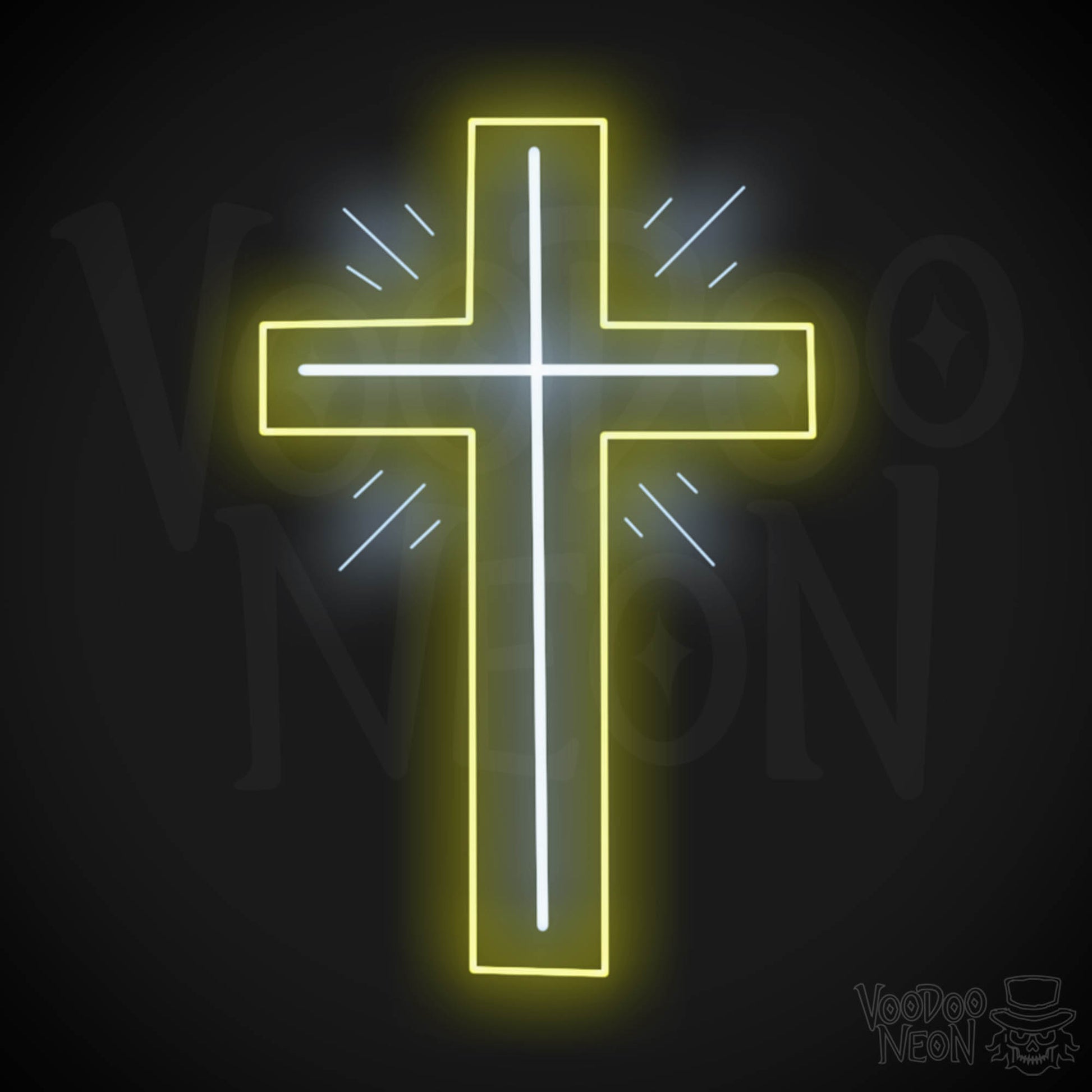 Neon Cross Sign - Neon Cross Wall Art - Cross Neon Sign - Color Multi-Color