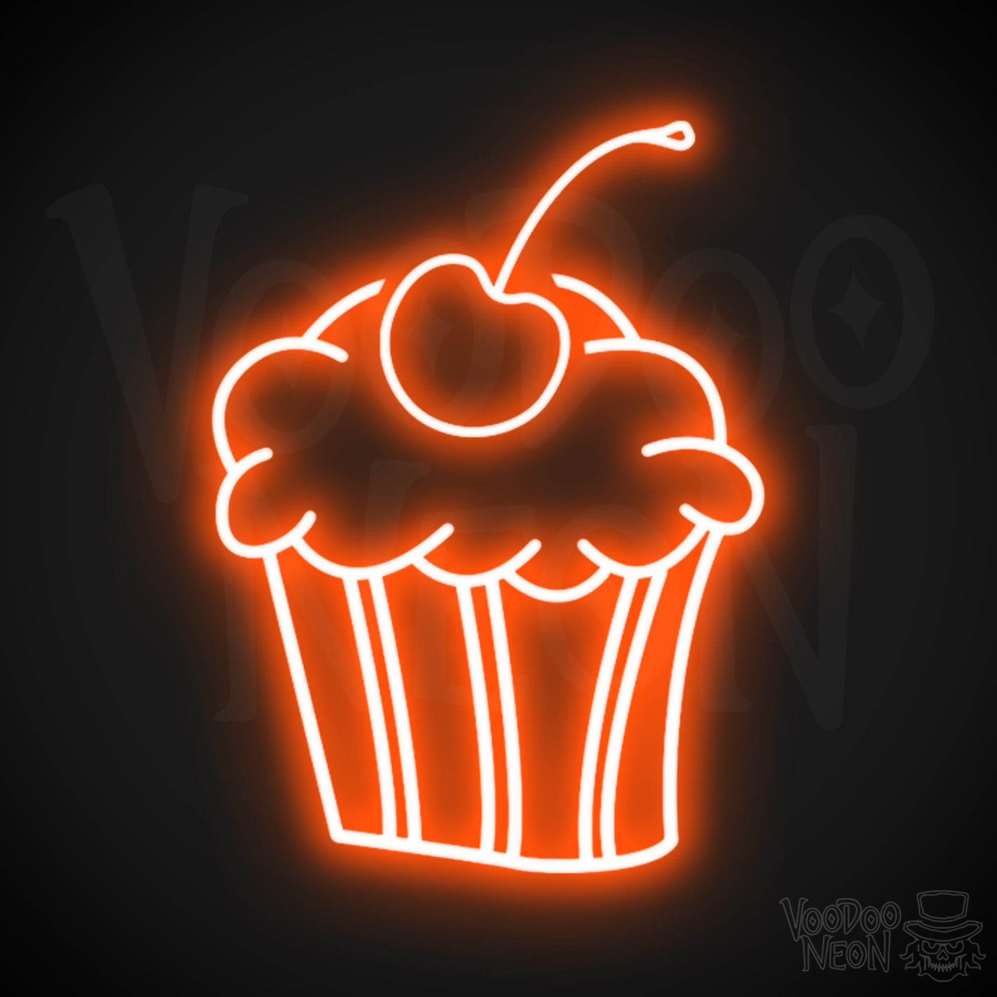 Cupcakes Neon Sign - Neon Cupcakes Sign - Light Up Sign - Wall Art - Color Orange