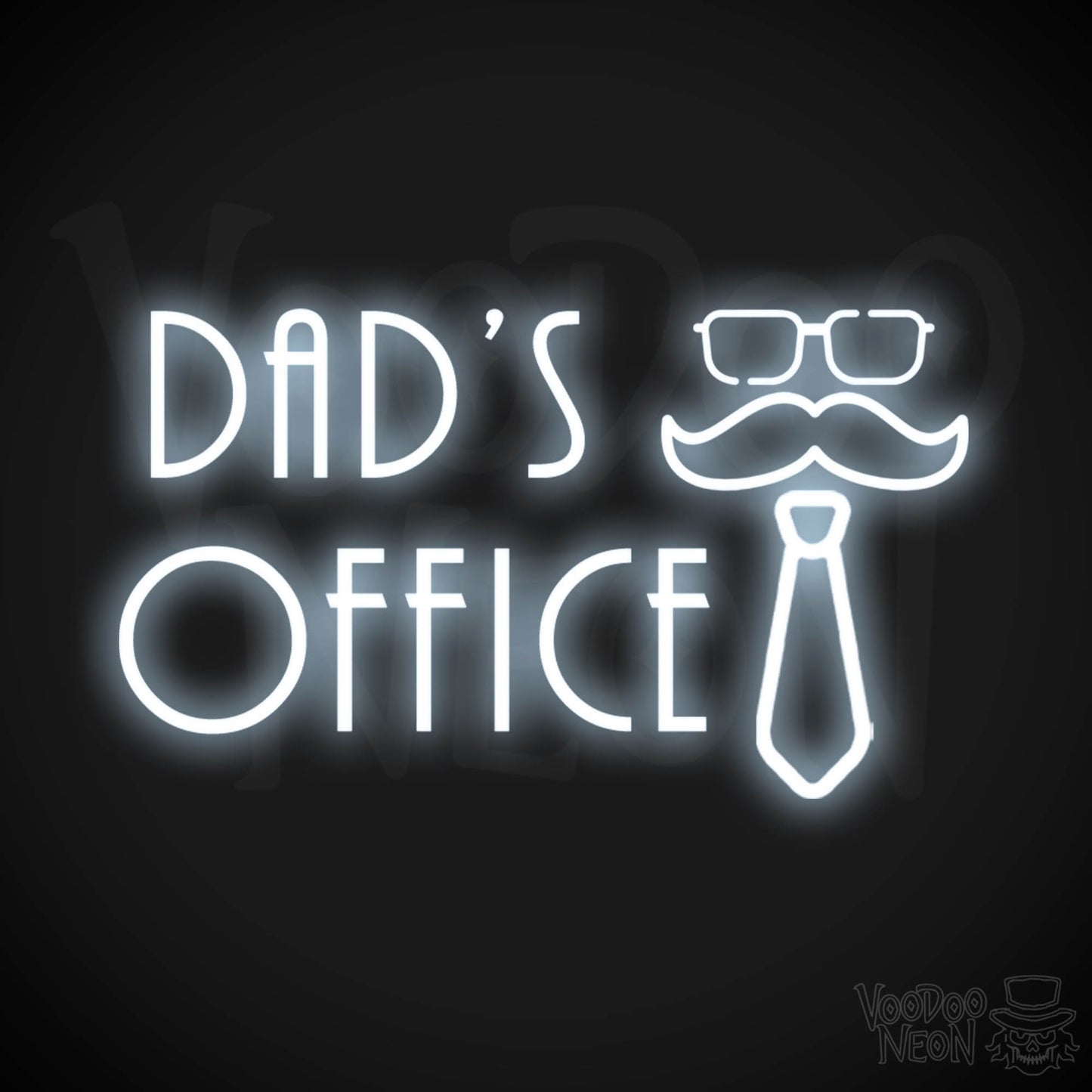 Dads Office Neon Sign - Neon Dads Office Sign - Neon Wall Art - Color Cool White