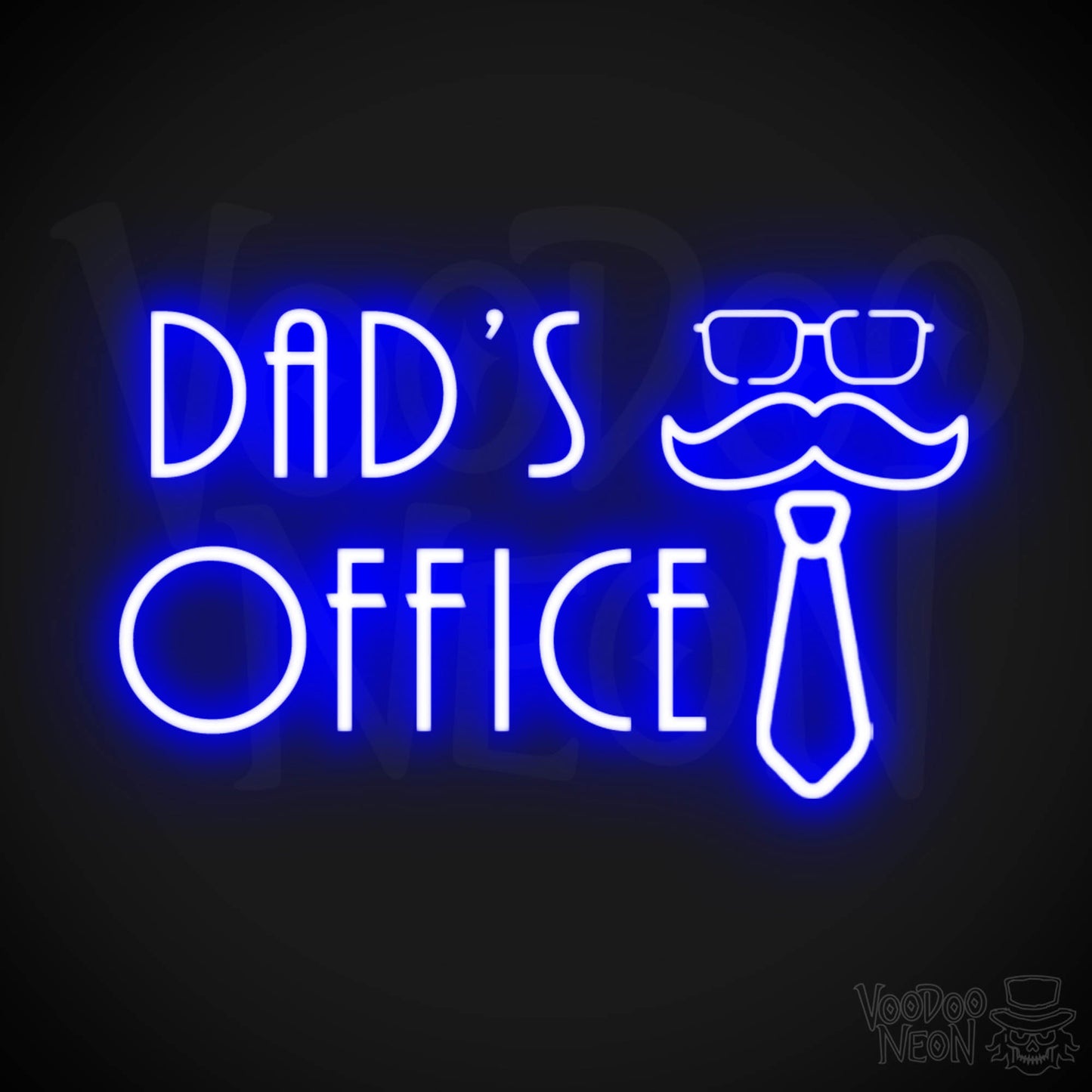 Dads Office Neon Sign - Neon Dads Office Sign - Neon Wall Art - Color Dark Blue