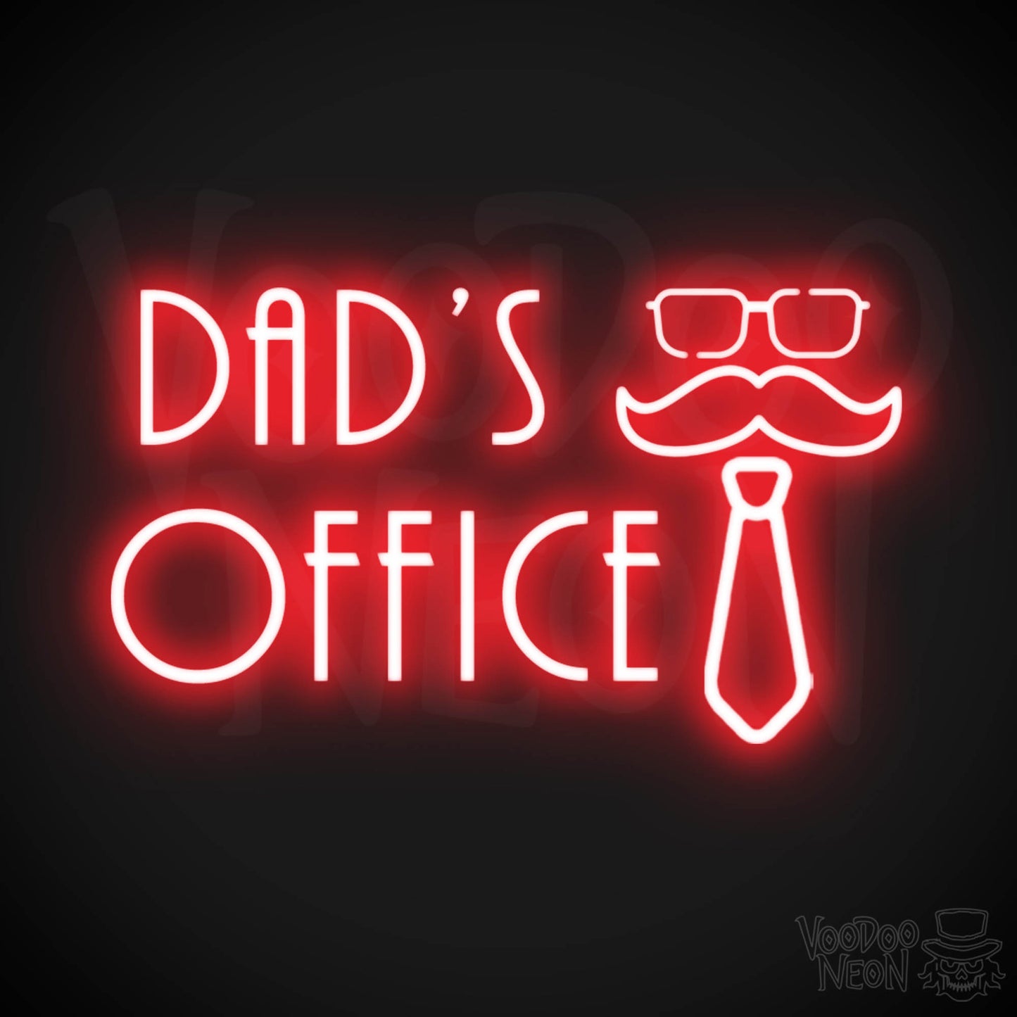 Dads Office Neon Sign - Neon Dads Office Sign - Neon Wall Art - Color Red