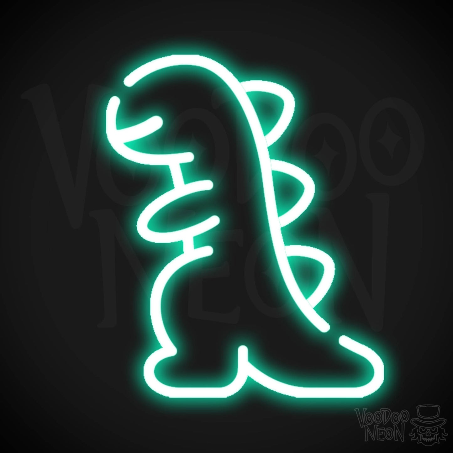 Dinosaur Neon Sign - Neon Dinosaur Sign - LED Wall Art - Color Light Green