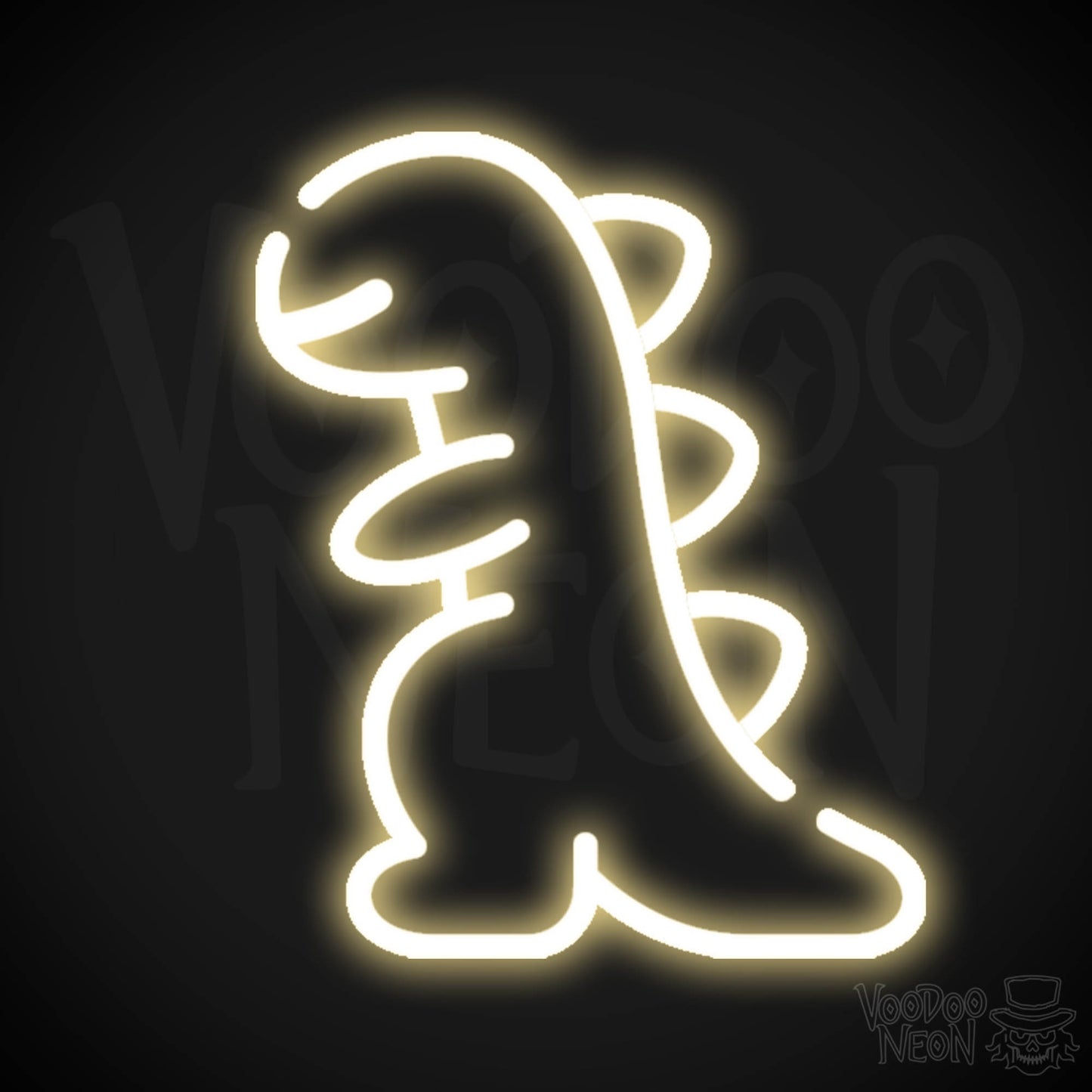 Dinosaur Neon Sign - Neon Dinosaur Sign - LED Wall Art - Color Warm White