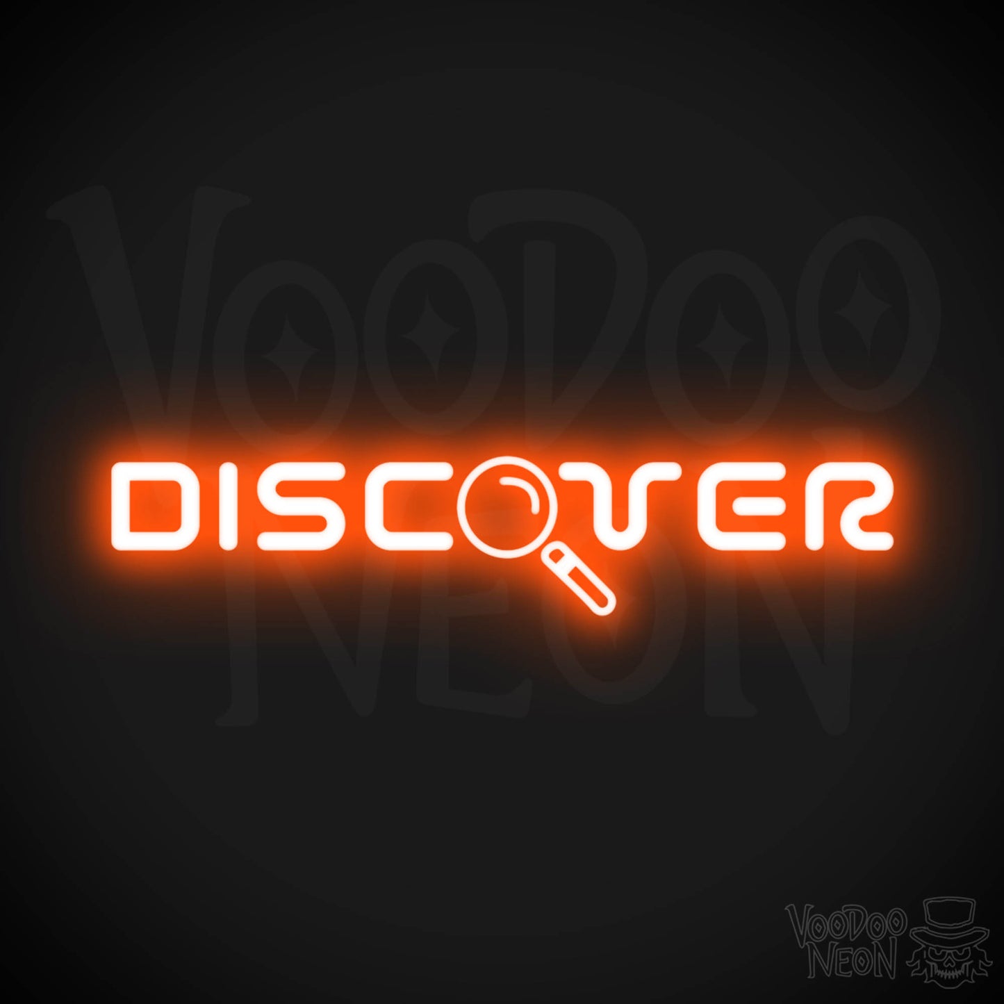 Discover Neon Sign - Neon Discover Sign - Word Sign - Color Orange