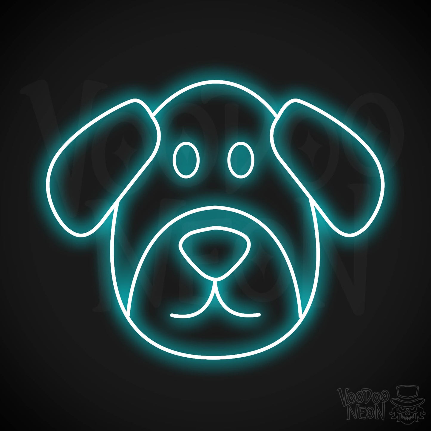 Dog Face LED Neon - Ice Blue