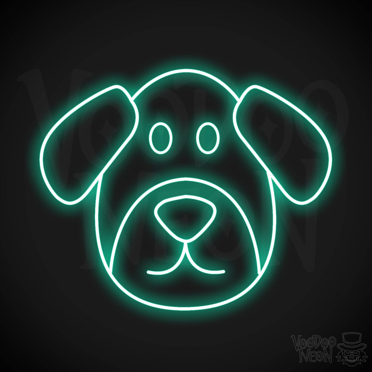 Dog Face LED Neon - Light Green