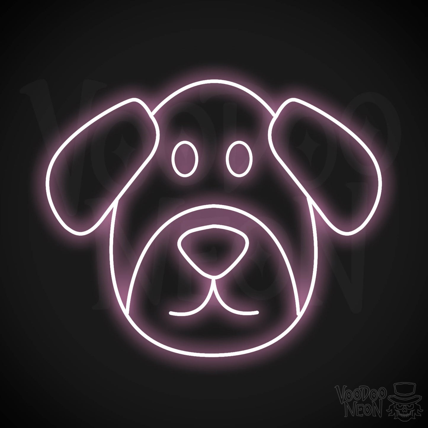 Dog Face LED Neon - Light Pink