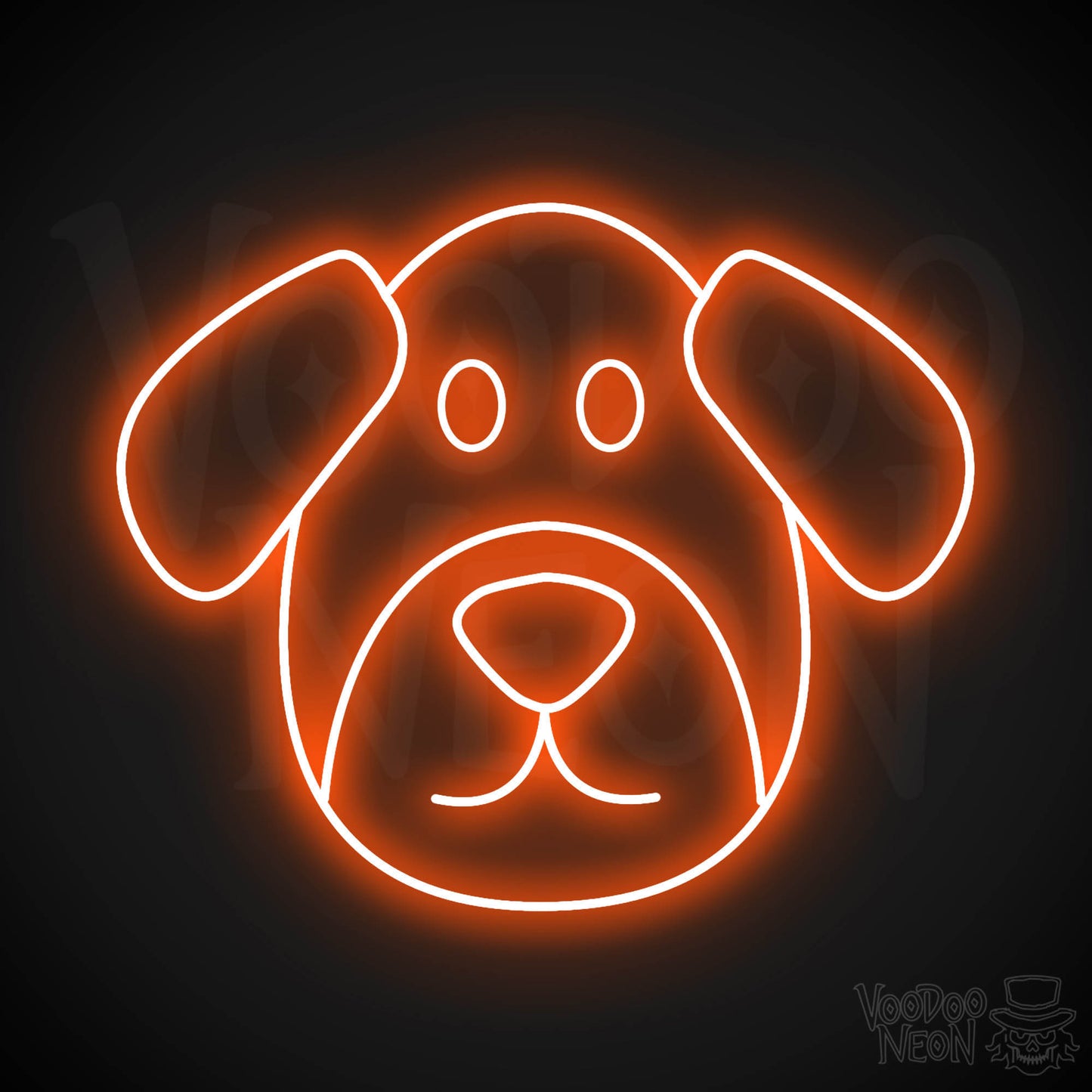 Dog Face LED Neon - Orange