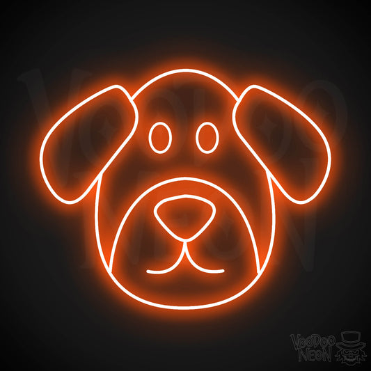 Dog Face LED Neon - Orange