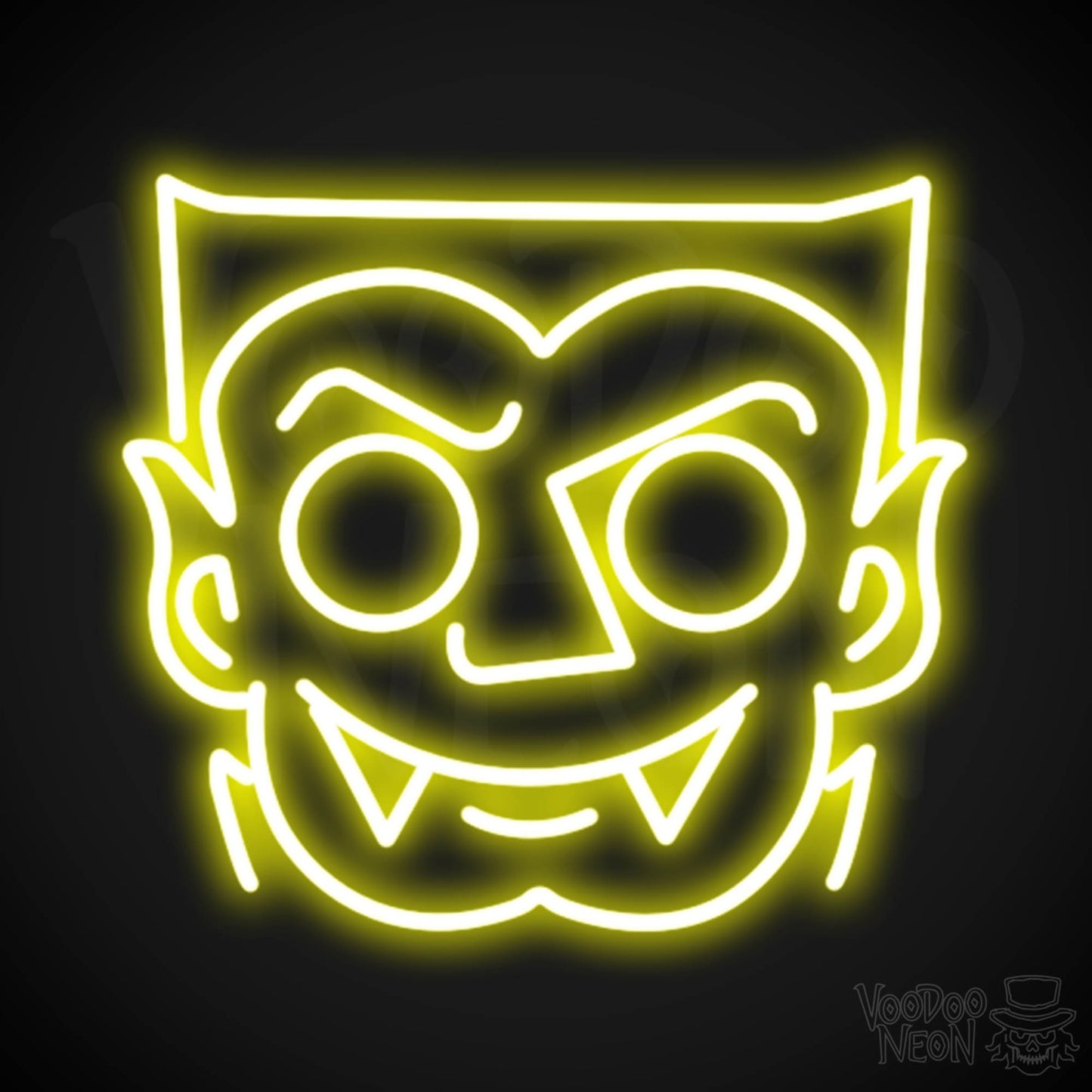 Dracula Neon Sign - Neon Dracula Sign - Vampire Neon Sign - LED Wall Art - Color Yellow