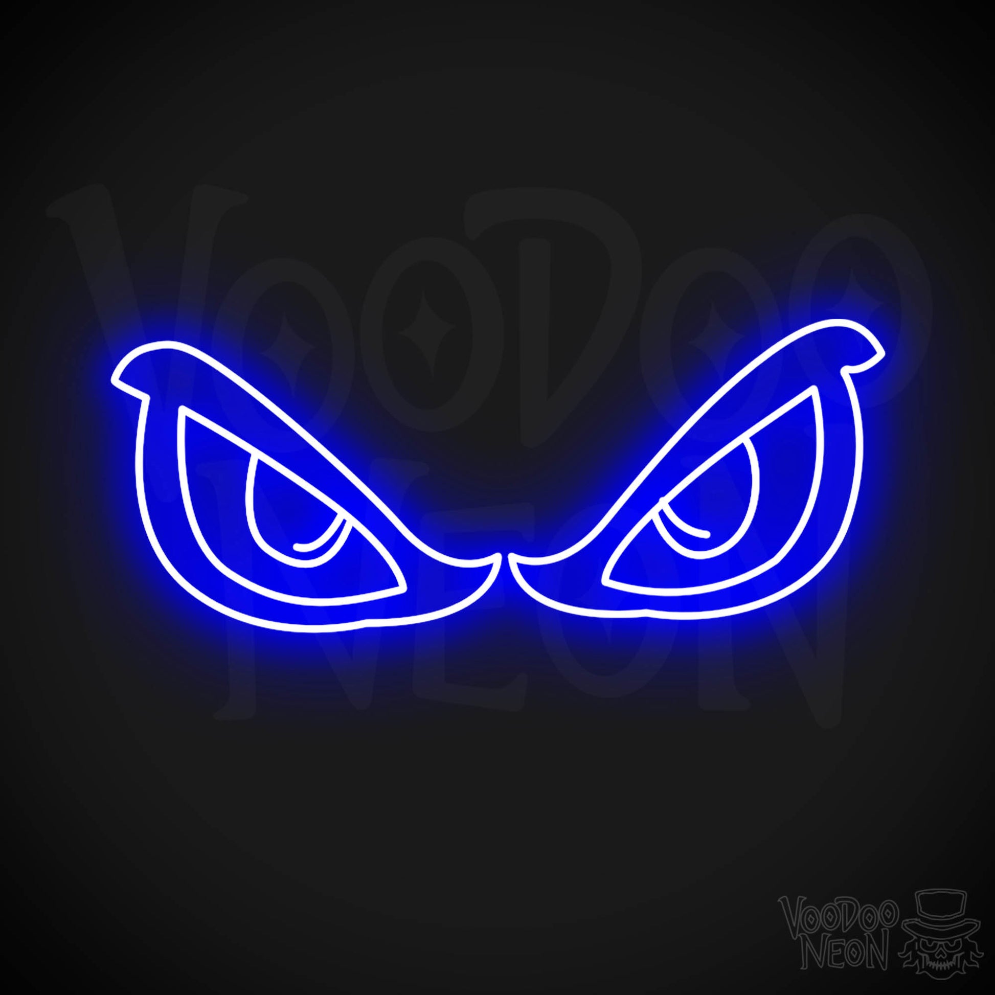 Eyes Neon Sign - Neon Eyes Sign - Eyes Wall Art - Color Dark Blue